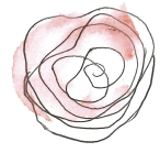 A drawing of a pink rose on a white background.