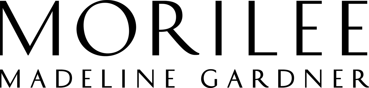 A black and white logo for morilee madeline gardner