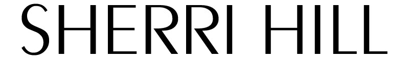 The word sherry hill is written in black on a white background