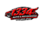 132 Auto Body & Refinishing logo with black and red car graphic and phone number 818-956-2142