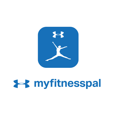The under armour myfitnesspal logo is blue and white
