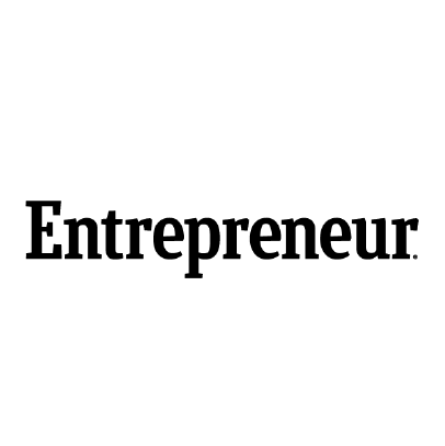 The logo for entrepreneur magazine is black and white.