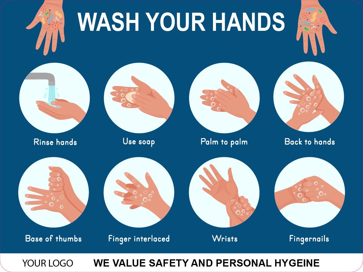 Wash Hands Sticker  - glenroyDAVIE Signs+ Visual
