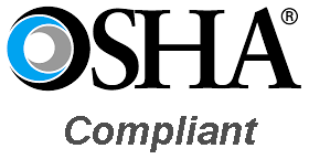 The osha compliant logo is on a white background.