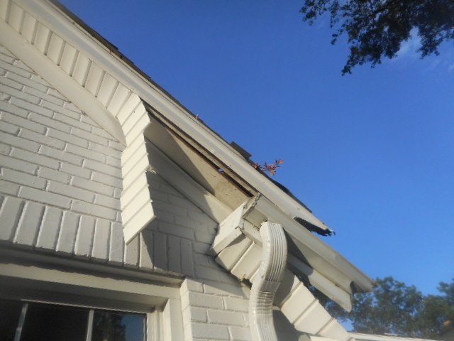damaged roof before repair