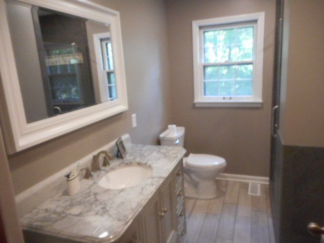 bathroom vanity after remodeling