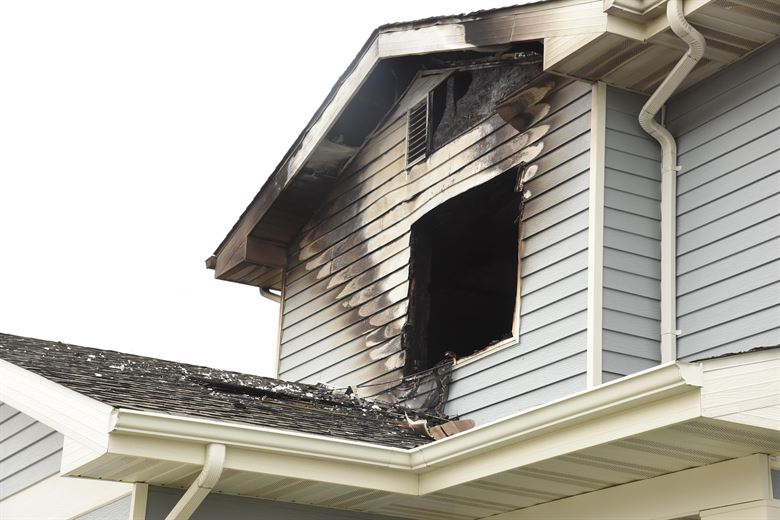 home damaged by fire