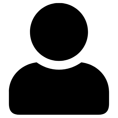 Silhouette of a person; head is a circle, shoulders are rounded.