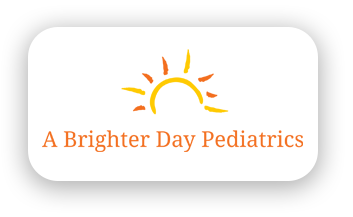 A brighter day pediatrics logo with a sun on it