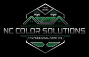 Logo for NC Color Solutions, a professional painting company, with a house icon and green/silver color scheme.