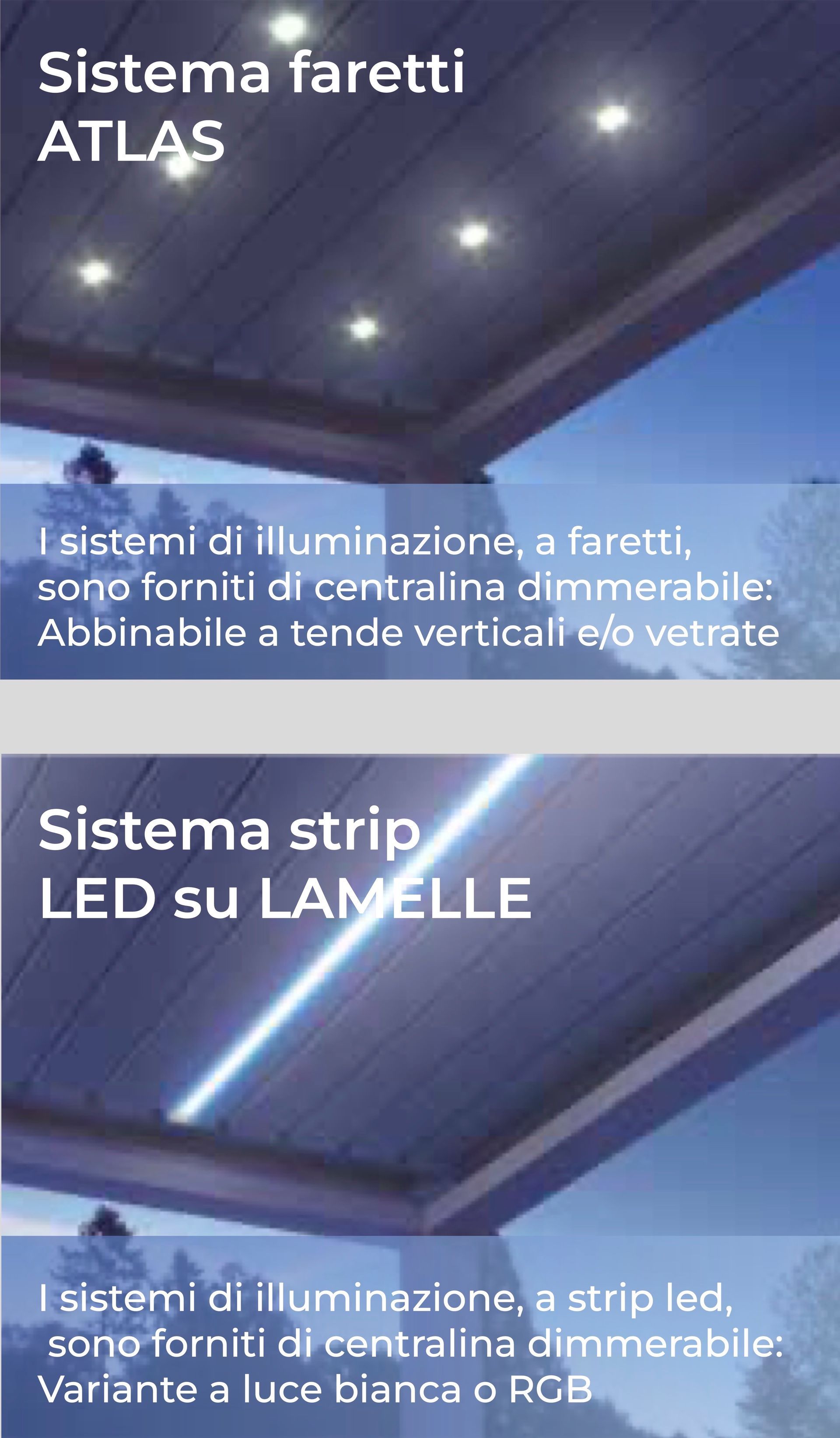 Una foto di un soffitto che dice sistema faretti atlas
