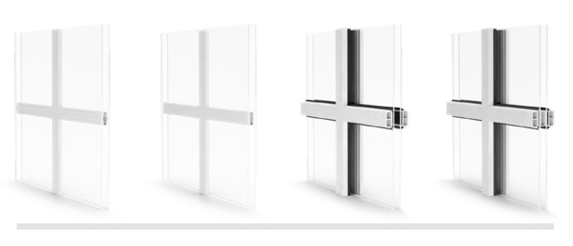 Un insieme di quattro croci su sfondo bianco.