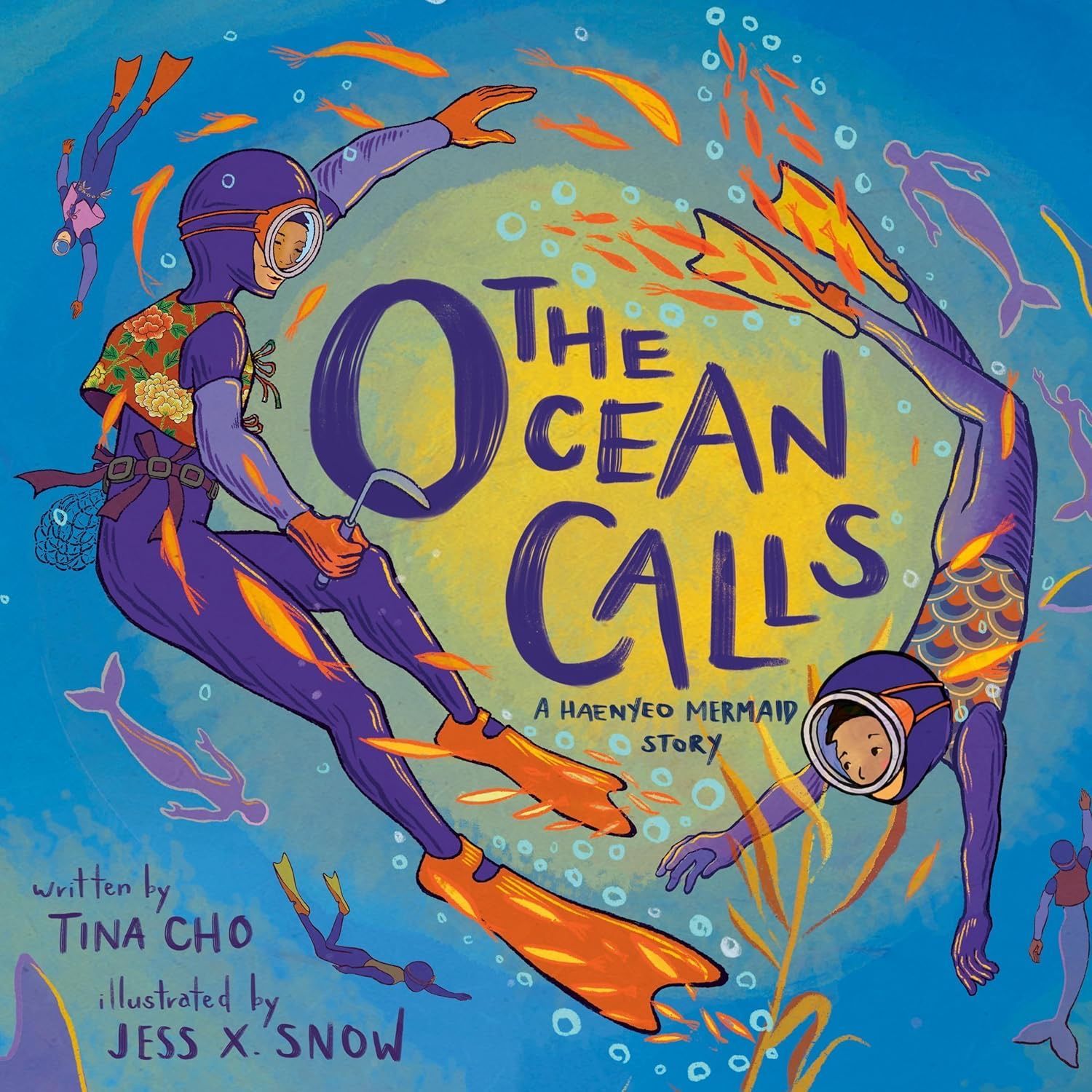 Book cover with divers and title