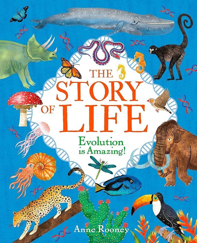 Book cover with diverse animals; title