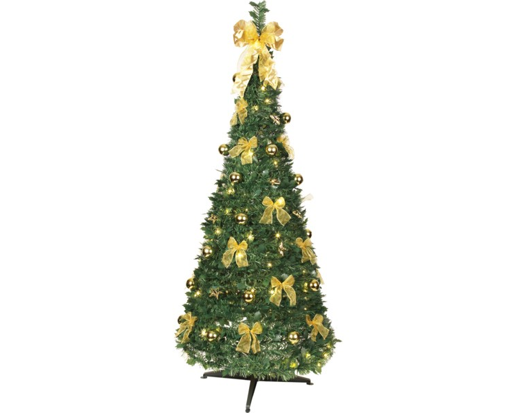 Plastgran Pop-Up-Tree Gul med LED-belysning 185 cm