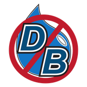 Red no symbol over blue DB logo with a water droplet