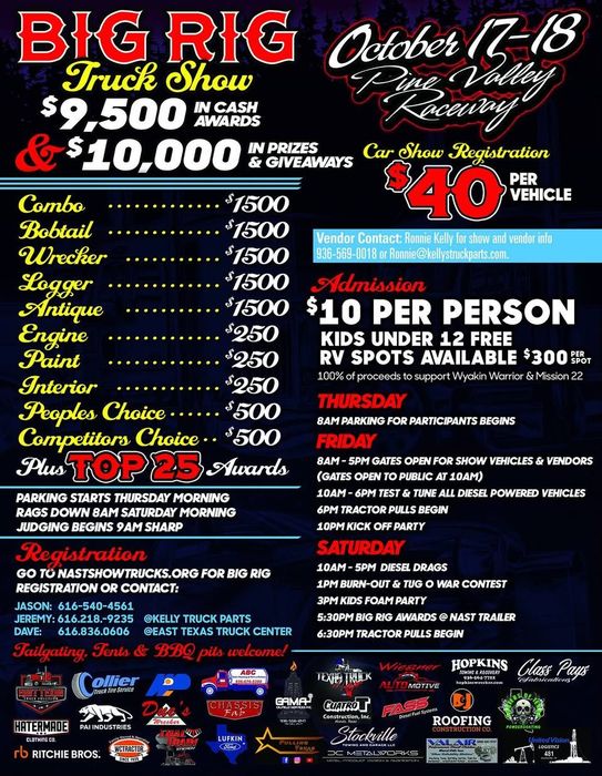 Big Rig Truck Show poster. October 17-18. Prizes, competitions, admission details.
