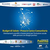 Un poster blu con una mappa di Palermo.