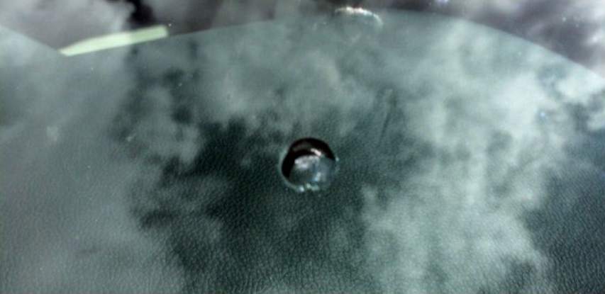 Before windshield repair in Leander, TX