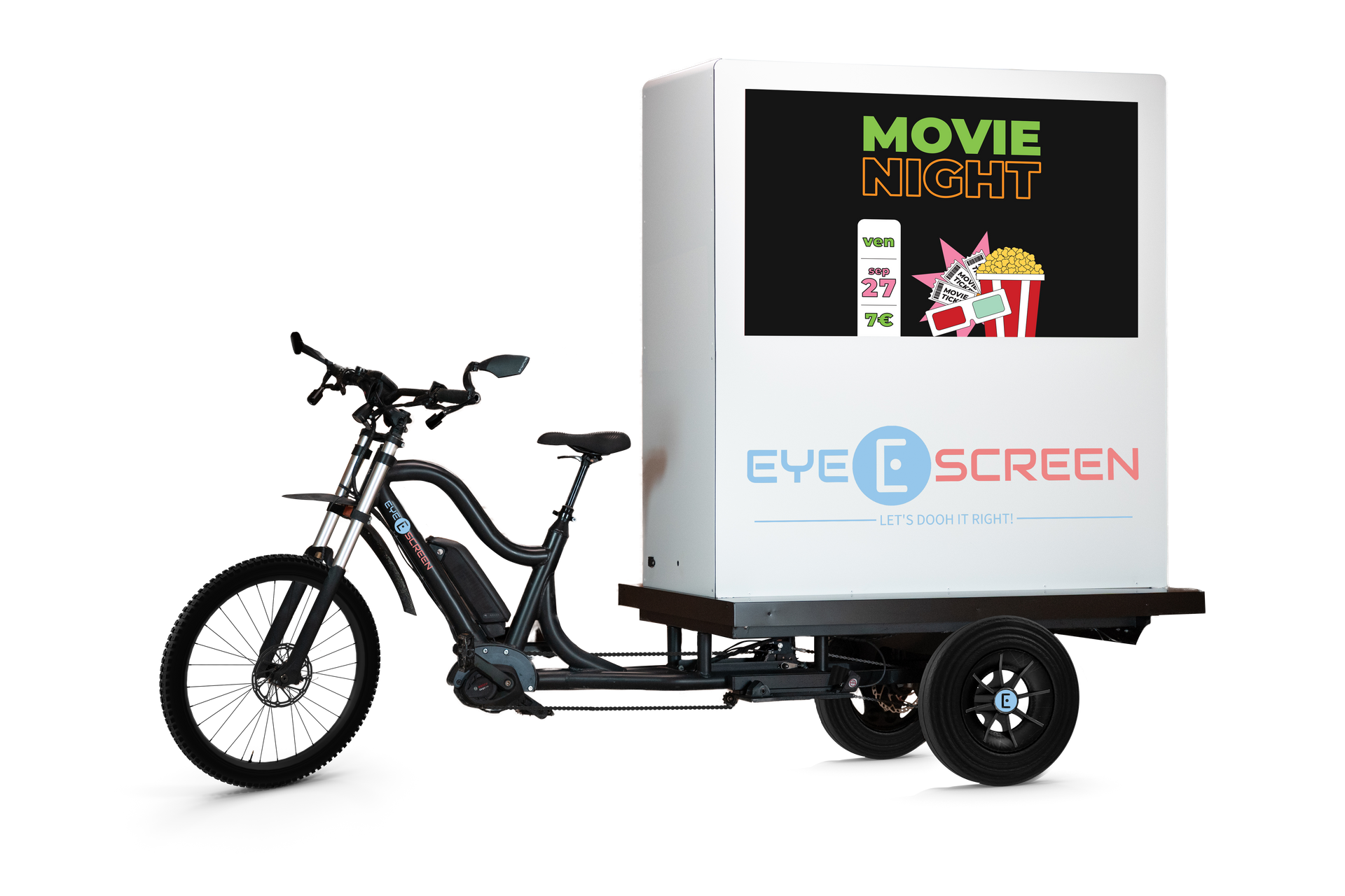 Street marketing - vélo publicitaire avec écrans