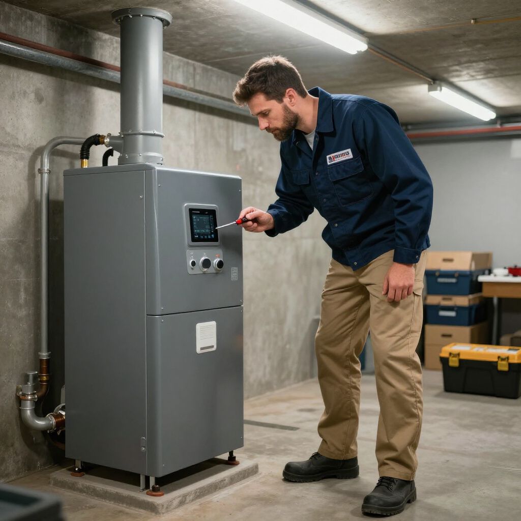 Certified Comfort of GA HVAC technician working on an indoor commercial and business HVAC unit