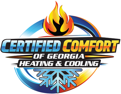 Certified Comfort of Georgia logo in Jefferson GA with heating and cooling themes