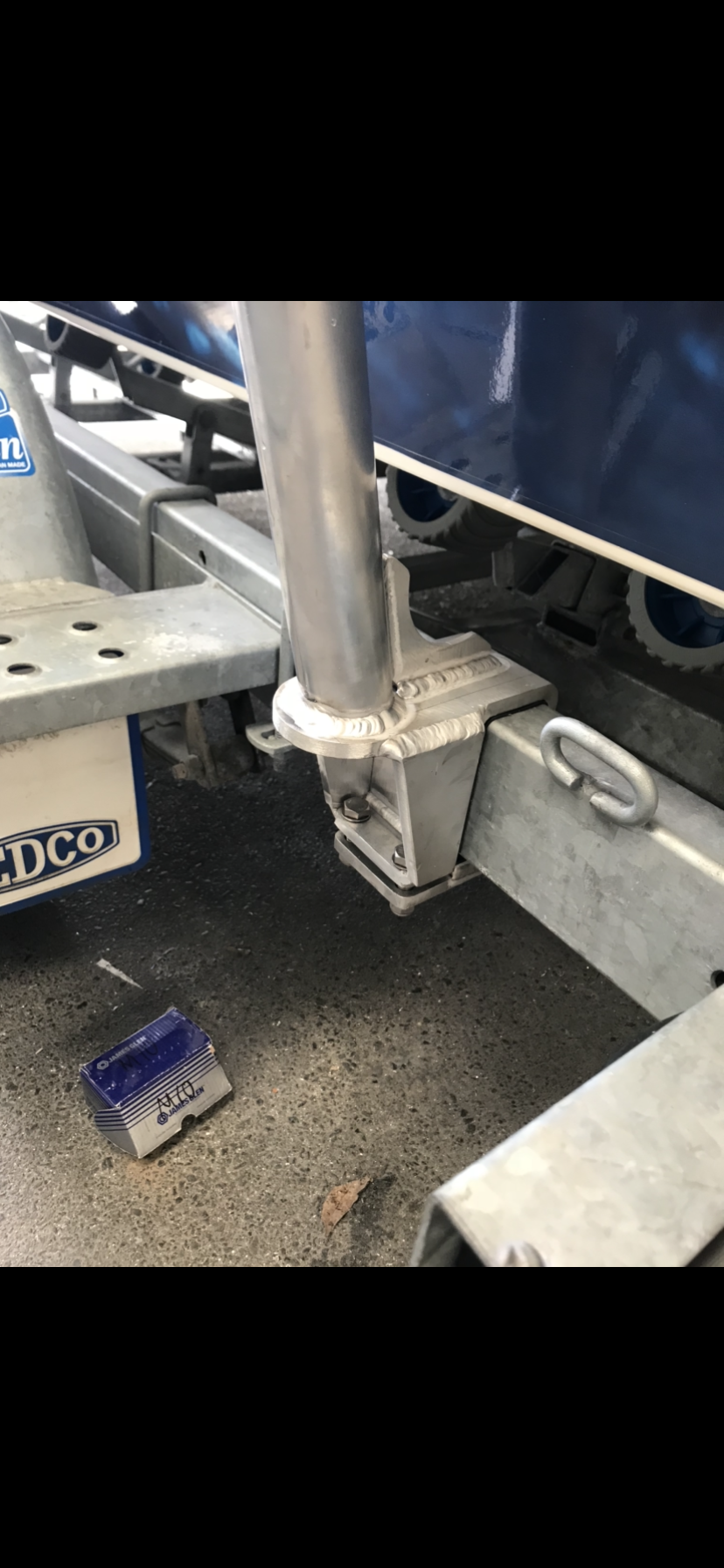 A boat is sitting on top of a trailer on the ground — Fabricator In Coffs Harbour, NSW