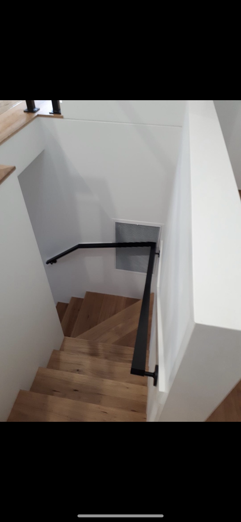 A picture of a wooden staircase with a metal railing — Fabricator In Coffs Harbour, NSW