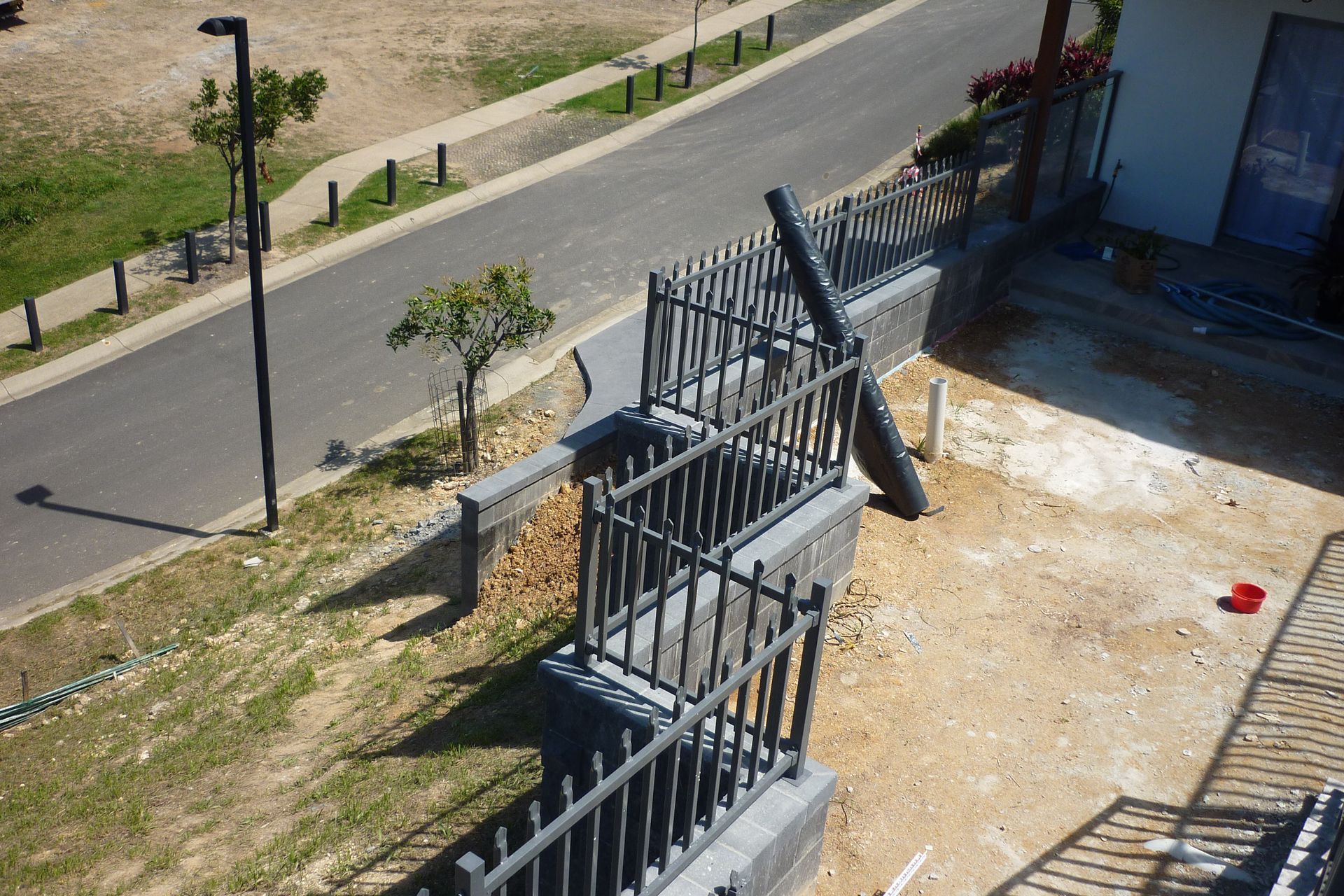 An aerial view of a fence that is being built — Fabricator In Coffs Harbour, NSW