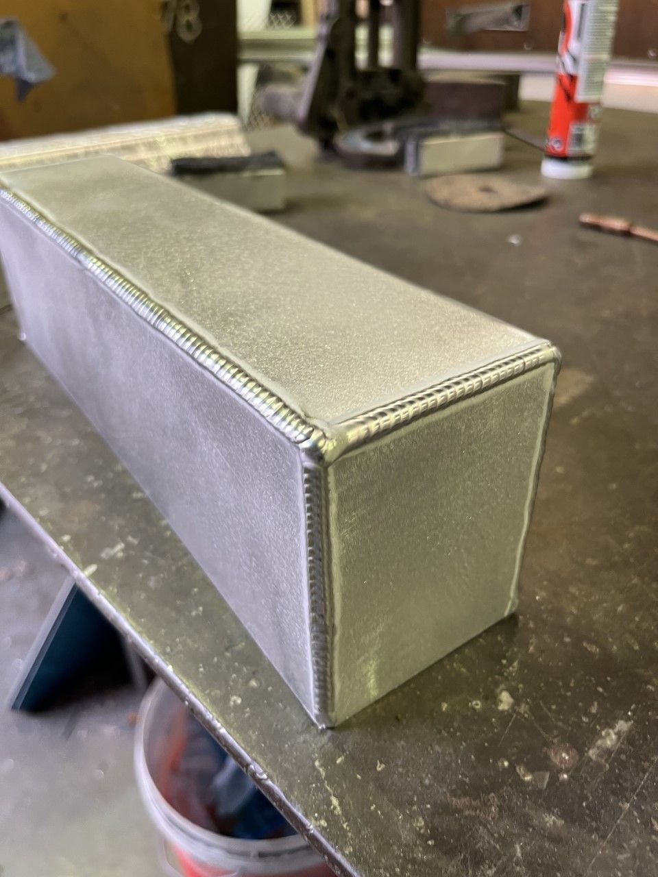 A metal box is sitting on top of a metal table — Fabricator In Coffs Harbour, NSW