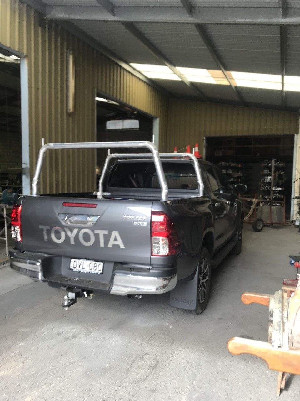 A toyota truck is parked in a garage — Fabricator In Coffs Harbour, NSW