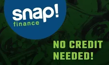 Snap! Finance logo on blue circle with green text: “No Credit Needed!”
