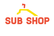 A red and yellow logo for a sub shop