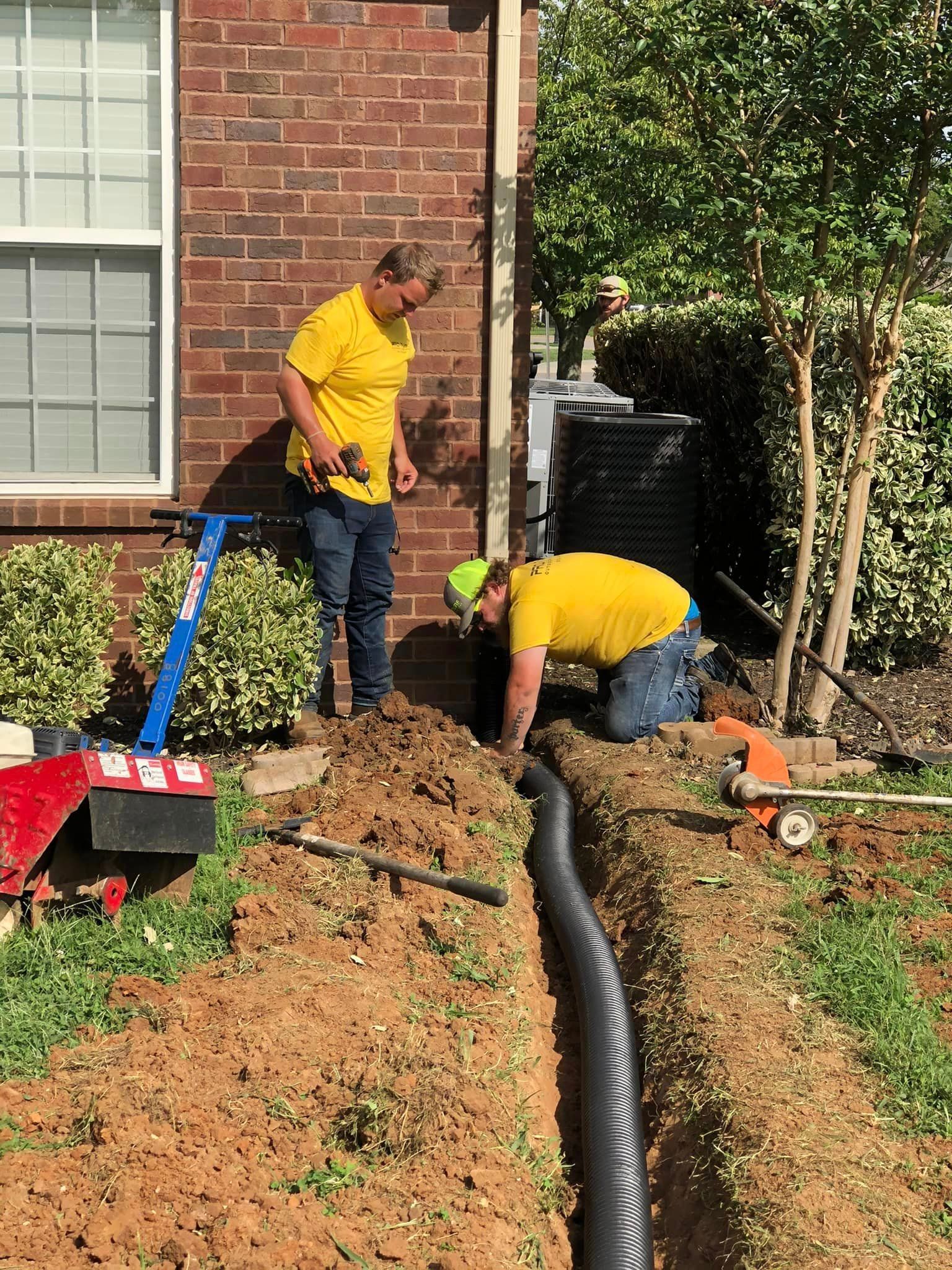 photos of the crew at pro-turf working on outdoor projects