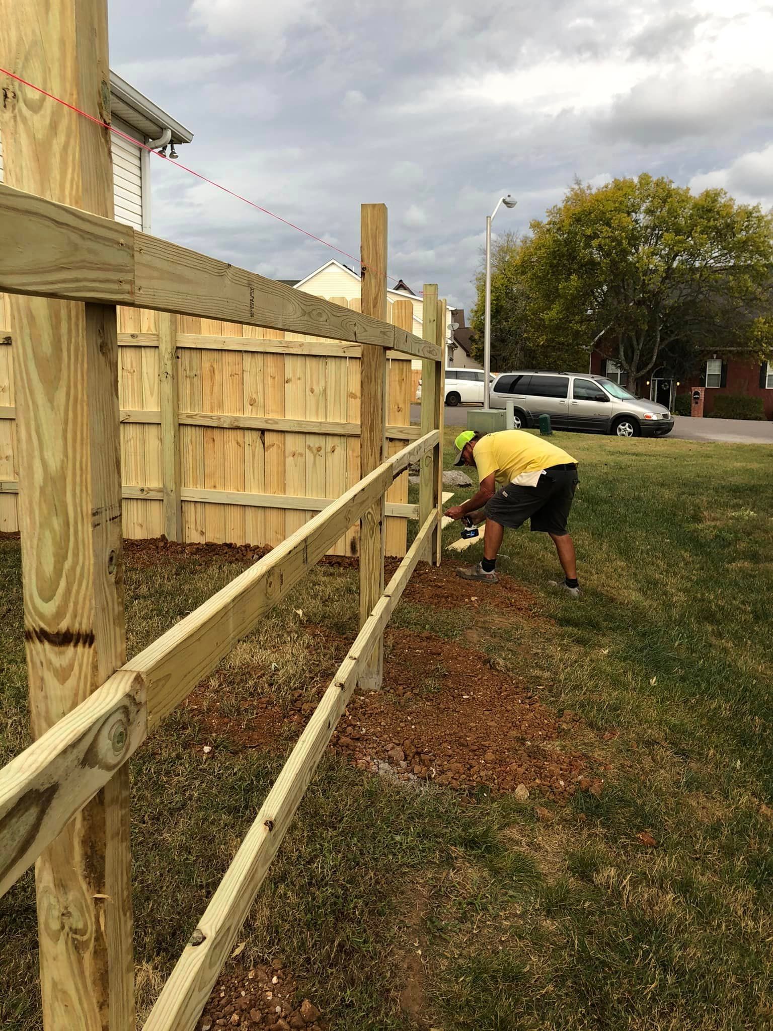 photos of the crew at pro-turf working on outdoor projects