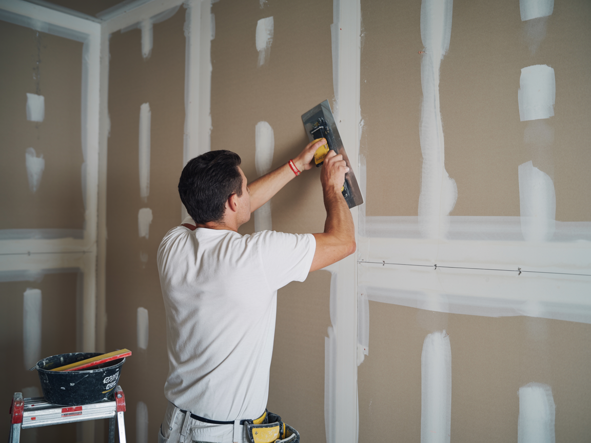 a man is installing a sink in a bathroom .