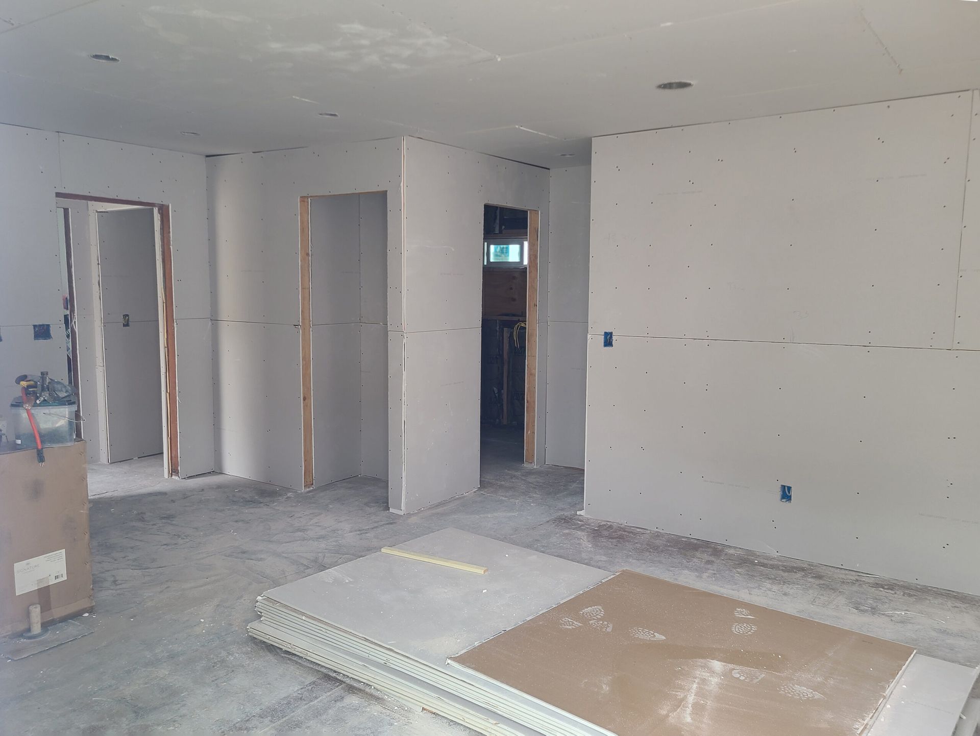 a bathroom with two sinks and a large mirror .