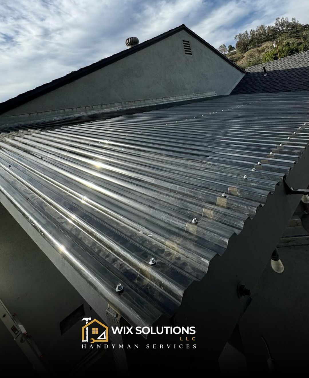 A picture of a roof from wix solutions