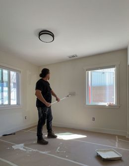 Painting on the walls, ceiling and doors  in this house. 