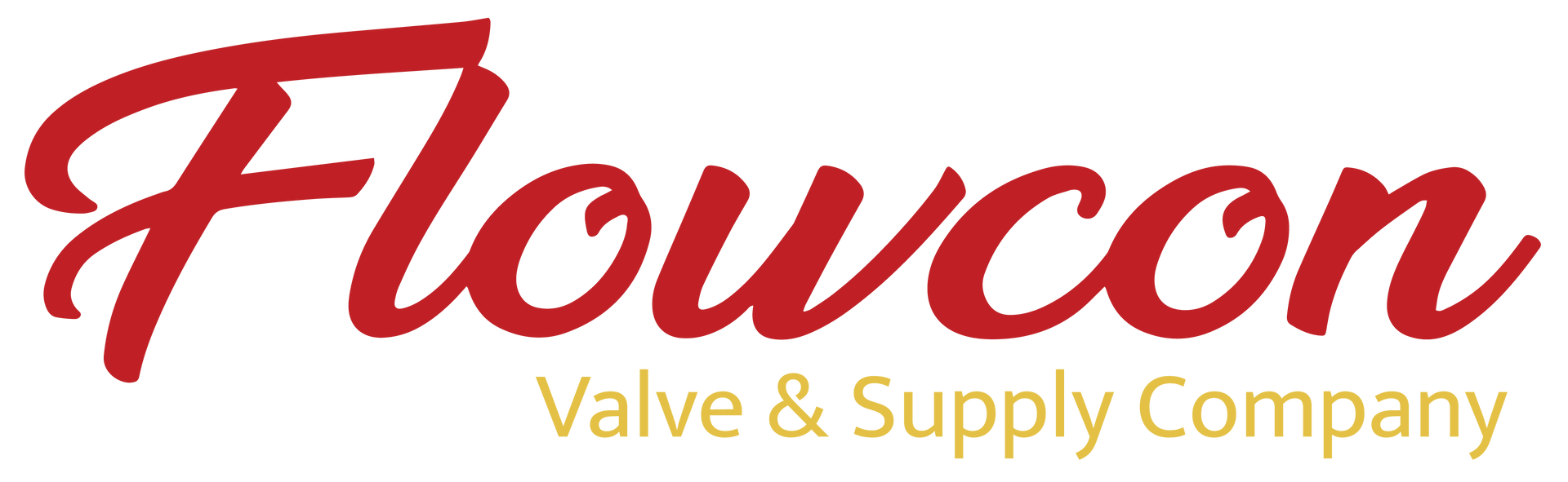 A logo for flowcon valve and supply company