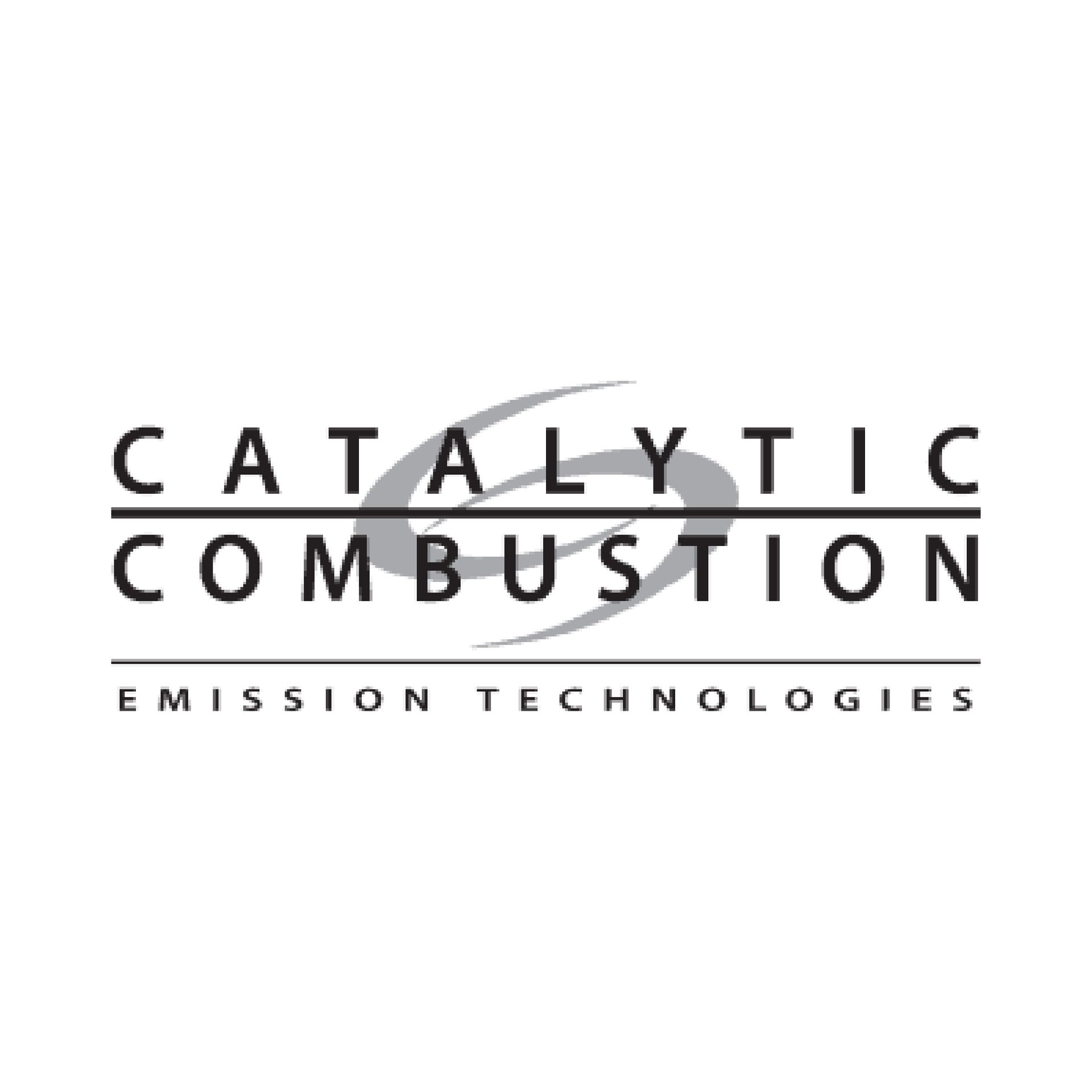 A black and white logo for catalyst combustion emission technologies.