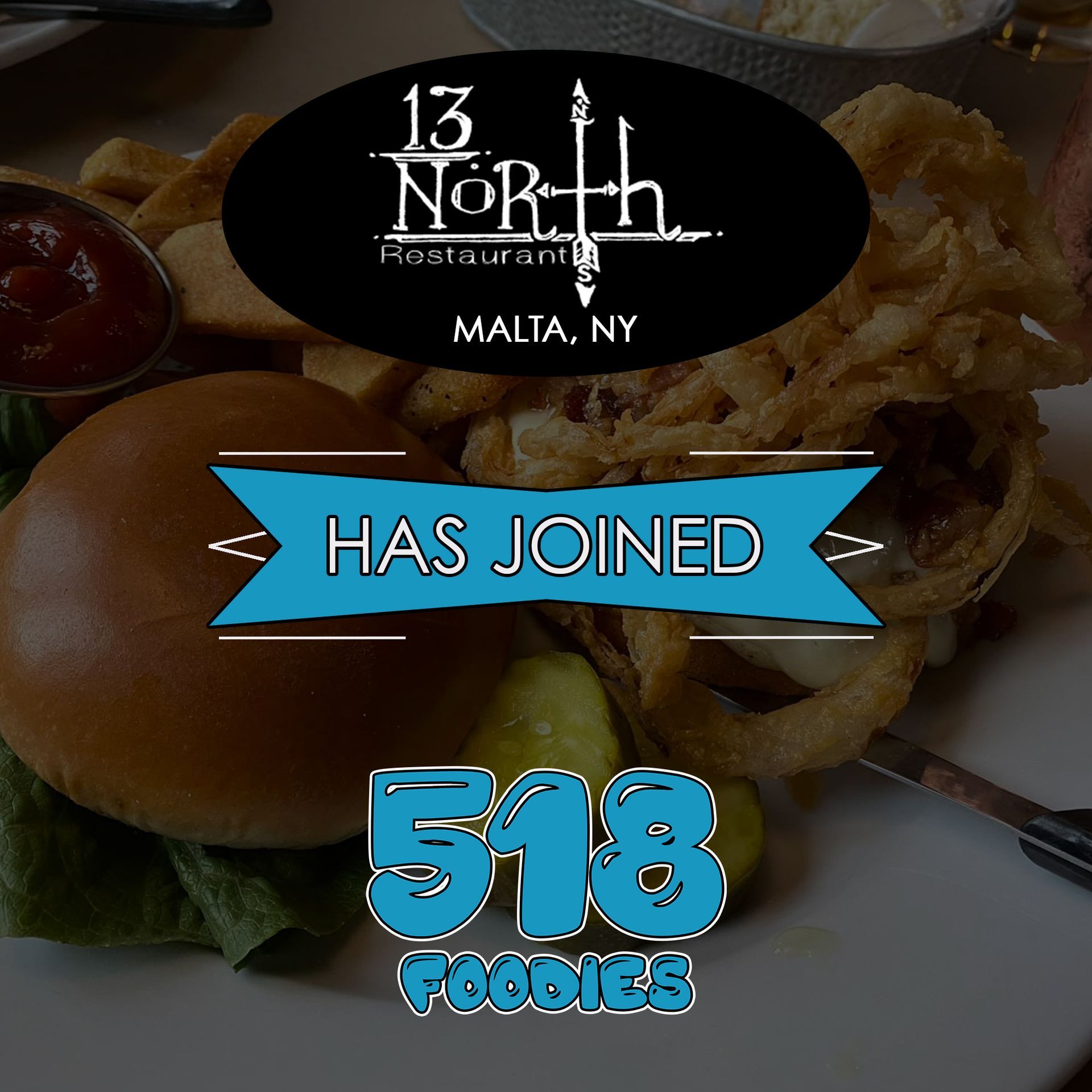 A poster for 13 north restaurant in malta ny