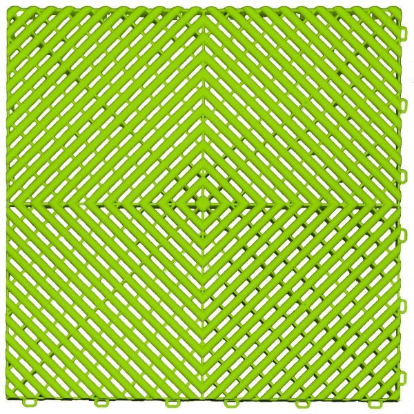 Techno green color option for swisstrax garage floor tiles