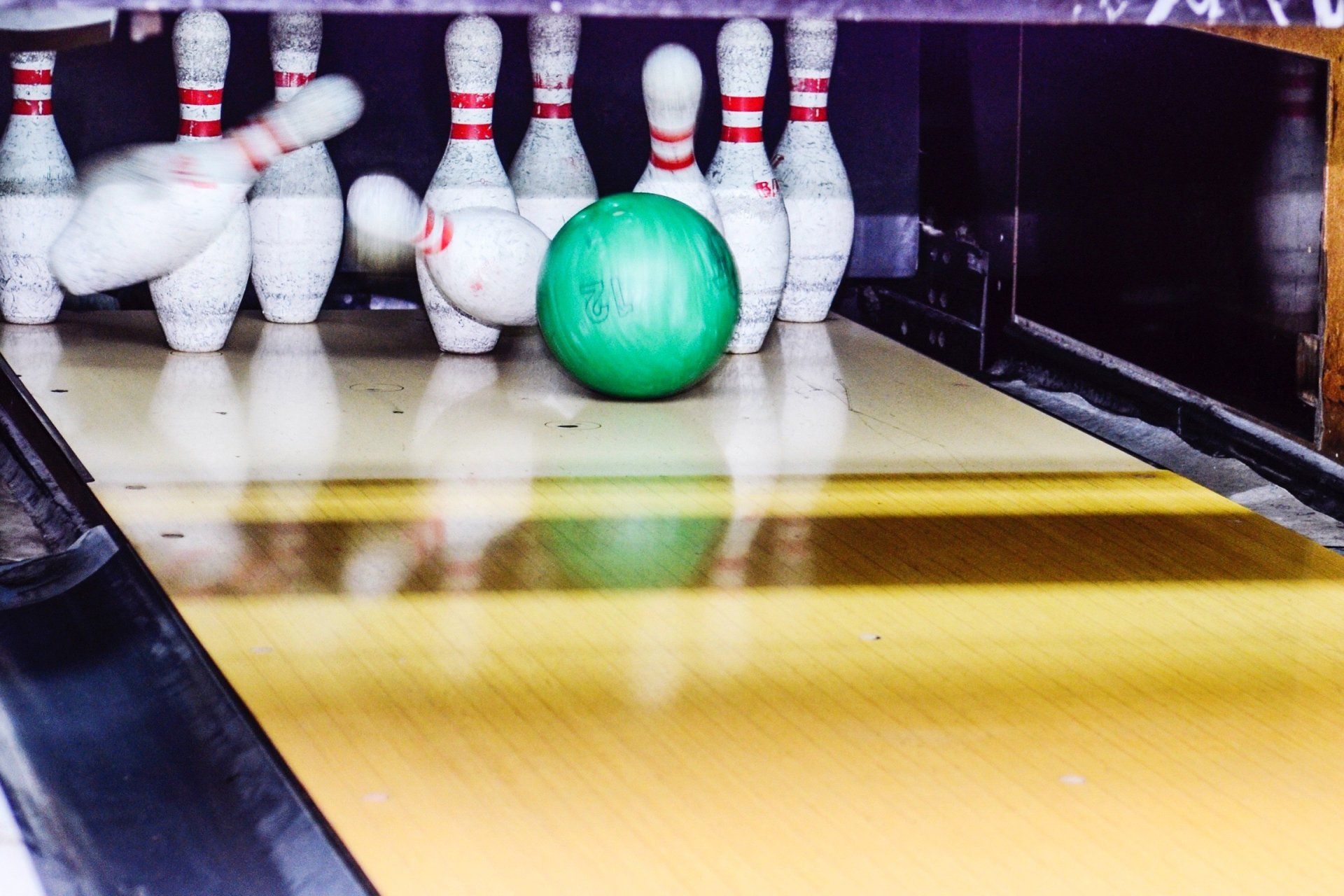 Bowling Ball Hitting The Pins — Fitchburg, WI — Ten Pin Alley