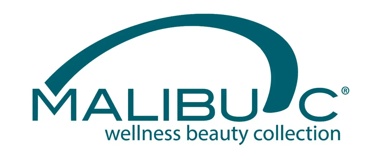 The malibu c wellness beauty collection logo is blue and white. — Rowe Street Collective In Shepparton, VIC