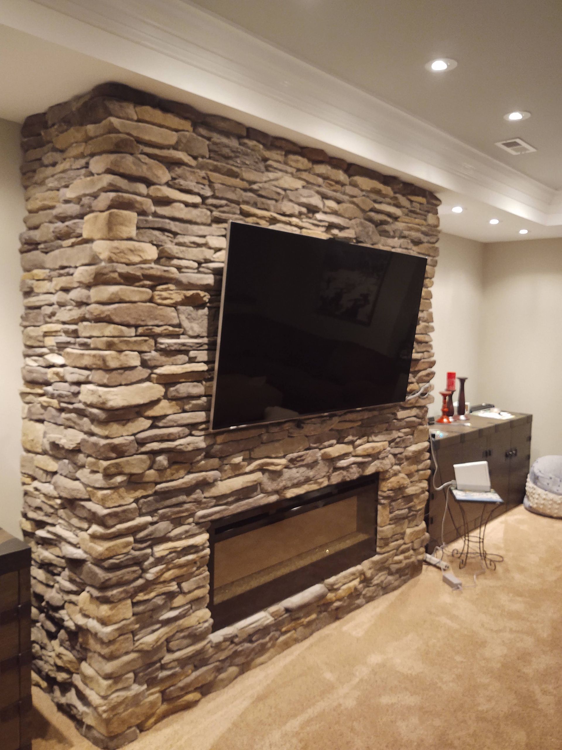 Fireplace — Modern Fireplace With Brick Wall in Lan ghorne, PA
