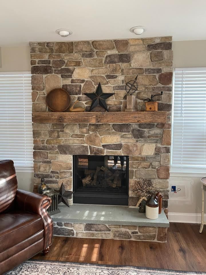 Fireplace Decoration — Modern Fireplace With Brick Wall in Lan ghorne, PA