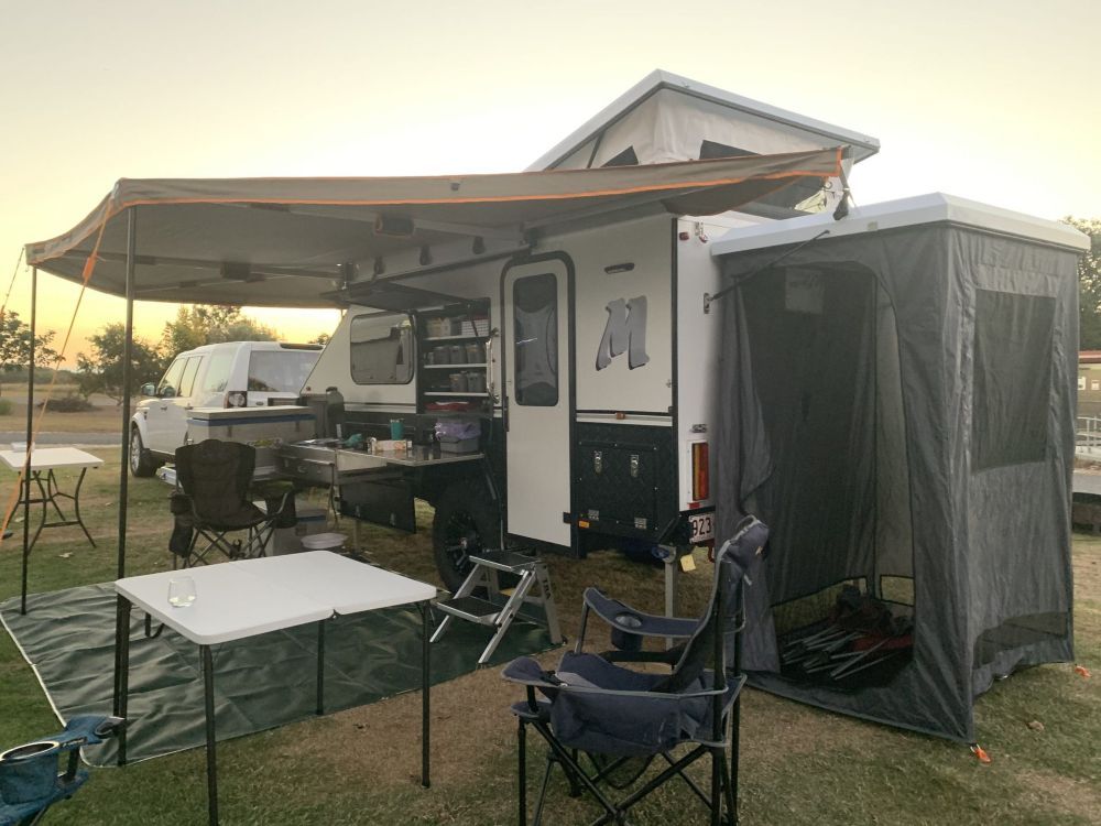 Parked Camper Trailer Showcasing Exceptional Design and Functionality For Your Outdoor Adventures — Ozzie Camper Trailers in Aitkenvale, QLD