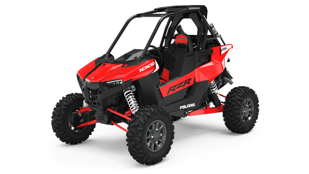 isometric view of Red and Black Polaris RZR XP 1000 RS1