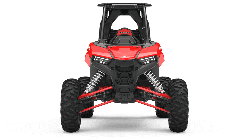 front view of Red and Black Polaris RZR XP 1000 RS1